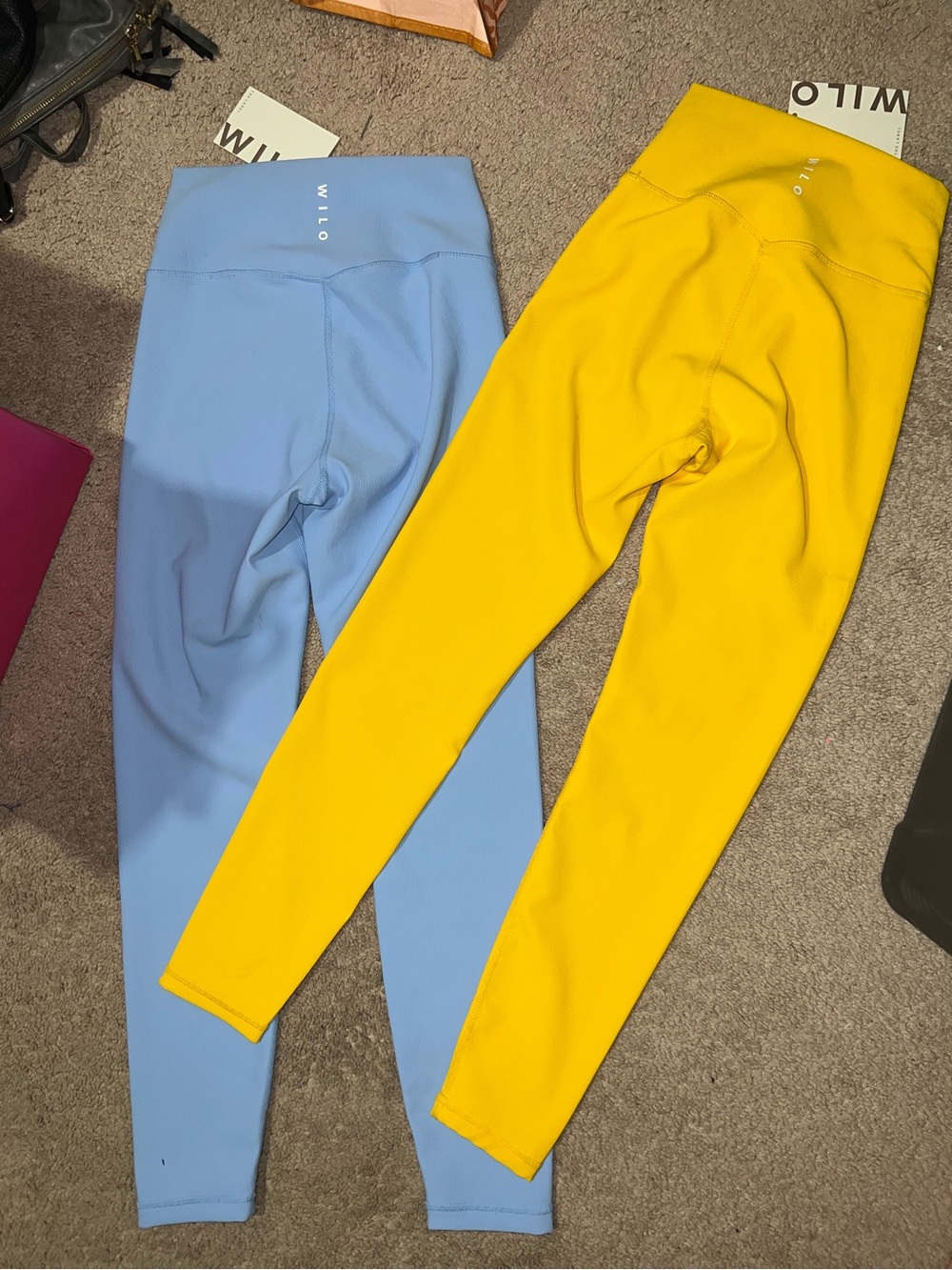 WILO High-Waist Leggings Set in Sun ☀️ Yellow & Sky Blue